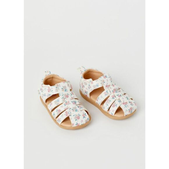 H&M Toddler Girl Summer Sandals size 6 Floral White - Picture 1 of 10